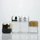 cannada most popular 5g 50g 110g black childproof glass jar with child resistant cap