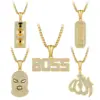 wholesale white golden pendant necklace hiphop jewelry
