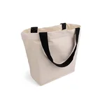 carrying bag with inner pocket and zipper cotton cloth shopper handbag heavy canvas printed tote bag