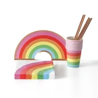 China Supplier Wholesale kids Rainbow Party Supplies Set Decoration