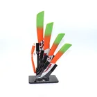 6pcs ceramic kitchen knife set with acrylic stand