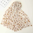 Wholesale hot sale small floral printed women bubble chiffon high quality scarf