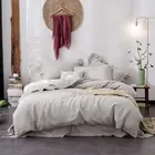 wholesale luxury hotel custom king size soft and silky 100% linen bedsheet linen sheet set linen fabric bedding set