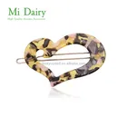 Leopard Print Acetate Hollow Out Heart Hair Clip Hairpin Clamps Accessories Barrettes Women Girls