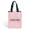 high quality eco sewing pink pp bolsa non woven fabric carrier handle shopping packing bags for garment