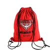 Red Color Large Organic Printed Sport Cinch Rucksack Cotton Drawstring Bag With Cotton Cords