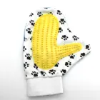 Soft Rubber Massager Paw Printed Cloth Pet Dog Cat Animal Puppy Poodle Hair Removing Cleaning Grooming Glove