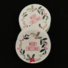 50 pieces merry Christmas round DIY Paper Hang Tag For baking, Gift Thank You Card Label Price Tag Designs