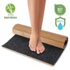Waterproof and Multi Panel Strip Foldable Roll Up Non Slip Anti Slip Fabric Large Bamboo Bath Mat Foot Carpet Floor Rug
