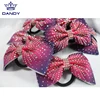 China wholesale custom design eye catching glitter fabric cheer bows with rhinestones