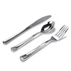 Elegant Silver Disposable Plastic Forks Knives Spoons Cutlery Set