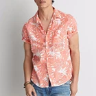 New Design Fashion man clothes custom short sleeve 100% cotton print shirt