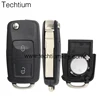 for VW 2 Button remote folding flip 433 MHZ ID48 chip 1J0 959 753 AG modified car key case transponder shell
