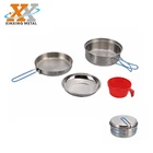 Hot sale 1 person stainless steel cook set camping cookware travelling Kit