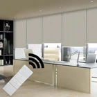 KIEI Small Rustic Motorized Roller Blinds Acryle Roller Blind Wooden Blinds