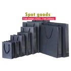 Wholesale spot goods custom luxury black shopping paper bag printing Amazon kraft gift packaging bag with logo print