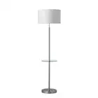 brushed nickel iron floor lamp with glass table on middle for office hotel USA
