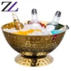 Hospitality equipment supplies hotels travel portable bowl ball shape brass absolut wine cooler hammered ice bucket beer gold