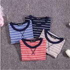 2019 Spring And Autumn New Children's Wear Round Neck T-shirt Boy Casual Striped Stretch Children's Long-Sleeved Shirts