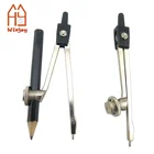School Student Math Measuring Tools Metal Silver Compass for Circle Drawing