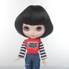 Factory Stock Black Color Synthetic Blythe Doll Use Short Hair Wig For Wholesale