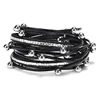 Handmade Jewelry Women Leather Cuff Charm Multi-Strand Rope Braided Casual Bangle Bracelets for Ladies Gift