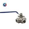 3-way stainless steel L/T ball valve three way thread type manual ball valves ss304 ss316 female valves