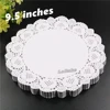 8 packs/box 144pcs/pack 9.5 inches round shape white hollow lace design paper doilies placemats for coaster kitchen accessories