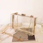 Dinner New Acrylic Clutch Summer Transparent Clear Shoulder Bag Color Diagonal Small Square Evening Dinner Party Bag