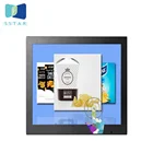 15 inch photo advertising screen, metal casing led display with touch screen