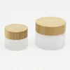 Cosmetics 5ml 15ml 30ml 50ml 100ml Hand Cream Eye Cream Transparent Frosted Glass Jar with Bamboo Cover