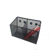 Office Supply Black Desk Metal Wire Mesh 2 Compartment Magnet Magnetic Pencil Pen Holder For Locker Accessories