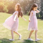 kids clothing 4-8year baby lace frocks designs princess dress summer soft tulle smocking girls dresses