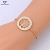 New Clear Crystal Rose Gold Charm Bracelets Bangles For Women Tree of Life Adjustable Bracelet Jewelry Gift wholesale Custom