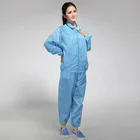 Comfortable Blue Anti-Static Esd Jacket And Pants Set For Safe Work