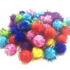DIY Handcraft Festival Decoration15Mm Mixed Color Polyester Pom Poms Craft Mini Glitter Tinsel Pompoms