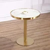 Hot Selling Round or Square Cafe Restaurant Bistro Table in Gold Base Marble TOP