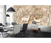 3d Relief elk decoration living room wall wall paper embossed wallpaper for kids room