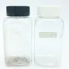 240ml 8oz Clear Wide-Mouth PET Square Plastic Bottle with Tamper Evident Cap