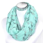 new fashion infinity style animal printed voile loop scarf