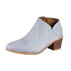 Big size leather booties high heel shoes casual ankle boots for women ladies girls