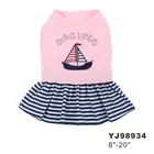 Brand New Small Dog Dress,Cute Strip Pet Skirt ,Dog Sailor Costume Summer Shirt