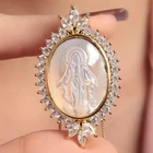 Pendant Shell Brazil Fashion Style Hot Selling18k Gold Plated AAA CZ Madonna Pendant Charm Design Women's Shell Necklace