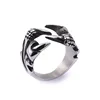 Vintage Cool Punk Hips pop Jewelry 316L Stainless Steel Casting Dragon Claw Ring Design For Man