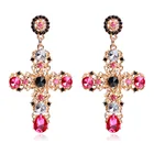 Gioncom Cross Earring Vintage Diamond Baroque Hollow Diamond Pendant Jewelry For Women 2019