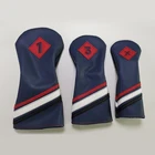 Golf Headcovers Black and White Leather Style 1, 3, 5 Driver and Fairway Head Covers Fits 460cc Drivers