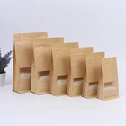 Custom Printing Standing Up Kraft Paper Zipper Heat Sealing Organic Paper Bags For Cookie Food Packaging*