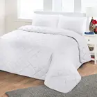 High Quality 233tc 100 Cotton Solid Color Quilted Bed Cover Set