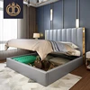 california modern luxury italian latest modern double beds with storage off white queen king size double metal frame bed