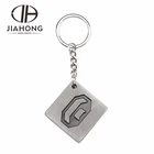 3d metal black compact metal simple square keyring